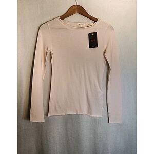 Levi's 100% Cotton Lightweight Long Sleeve Slub top Powder Pink Size XS New